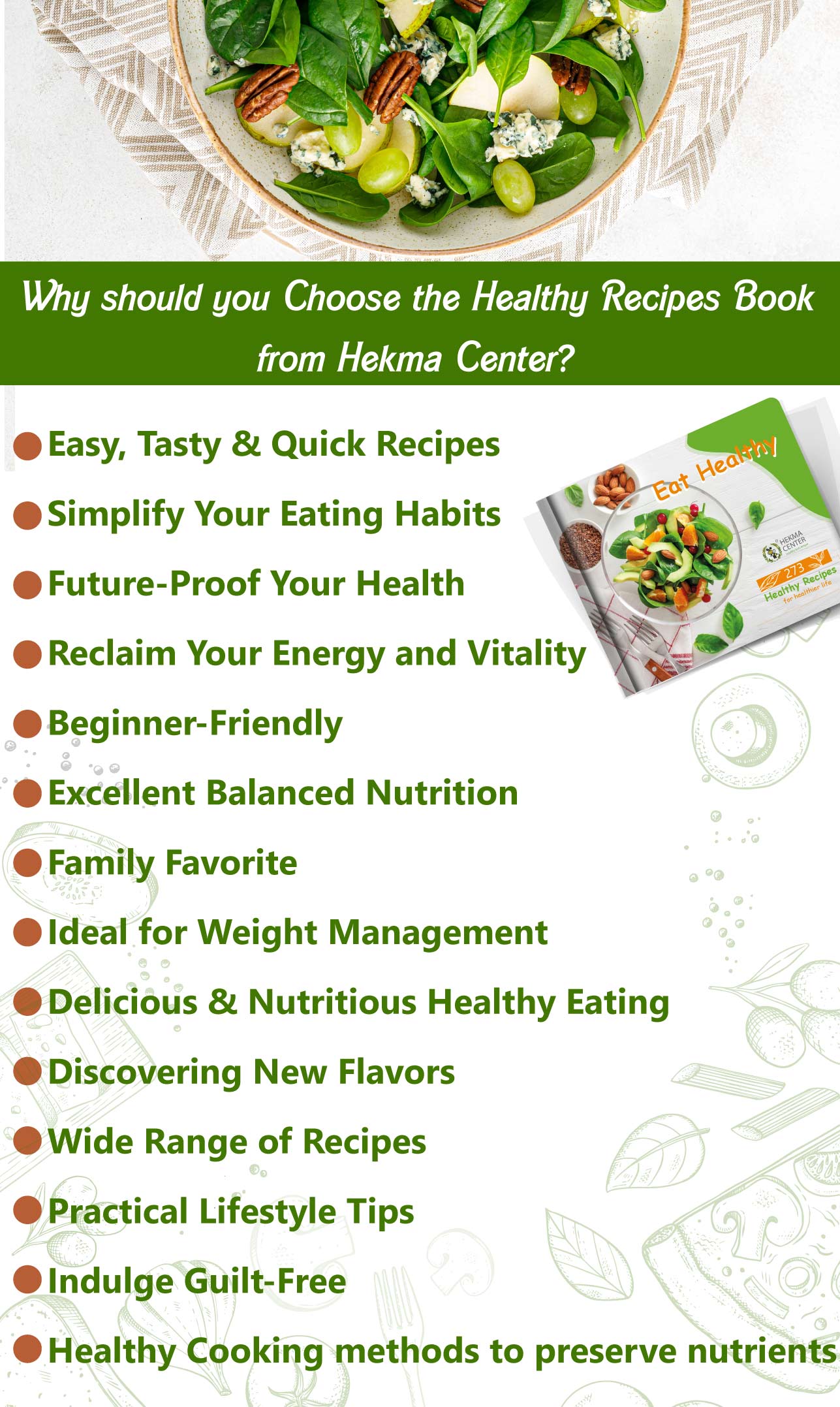 Why should you Choose the Healthy Recipes Book from Hekma Center?